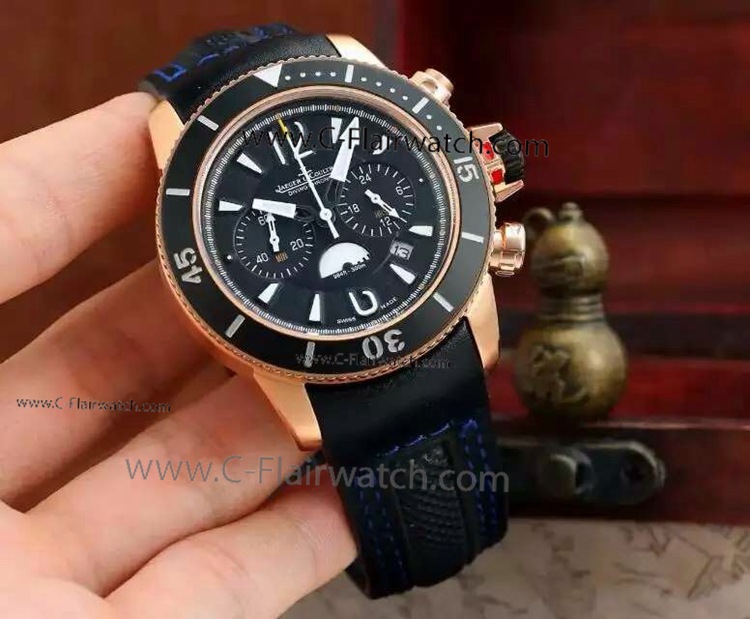 Copy Jaeger-LeCoultre Master compressor Watch Rose Gold Leather